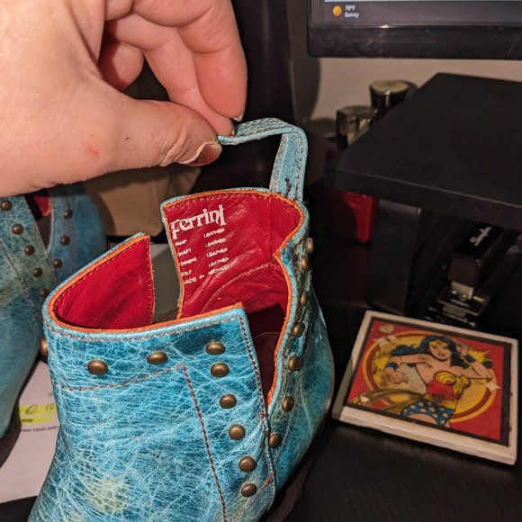 Ferrini womens booties - Turquoise - Size 8 1/2 - Picture 13 of 16